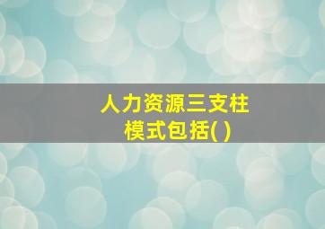 人力资源三支柱模式包括( )